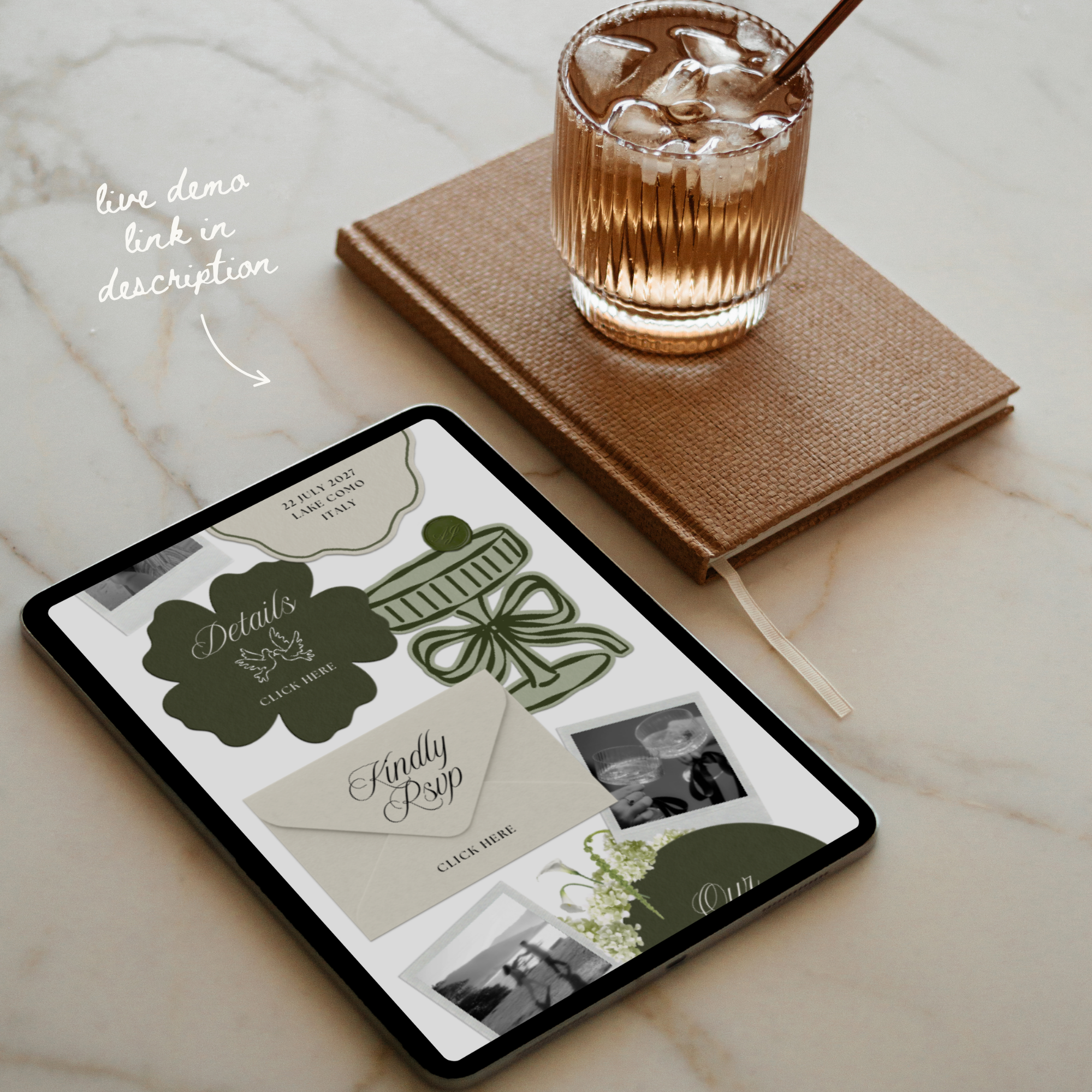 Wedding Website Template with RSVP (Sage & Ivory)