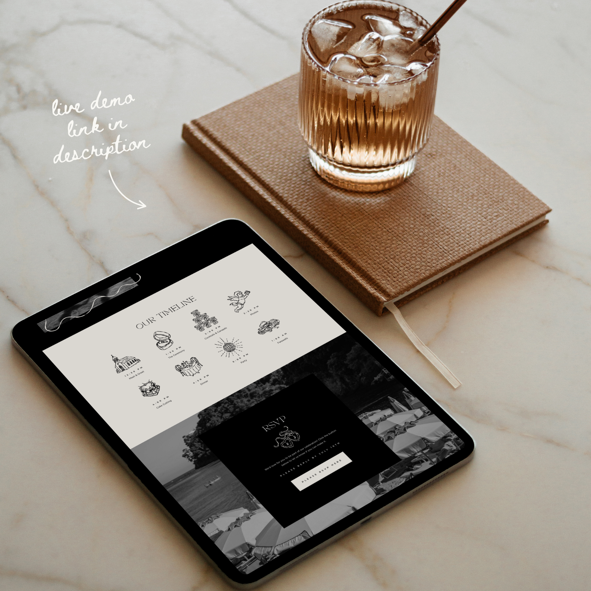 Elegant Minimal Wedding Website Template with RSVP