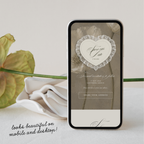 Lace Heart Save The Date Website Template (Lace 0203)