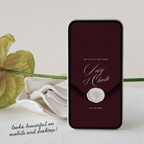 Save The Date Wedding Website Template (Envelope 07 - Burgundy + Ivory)