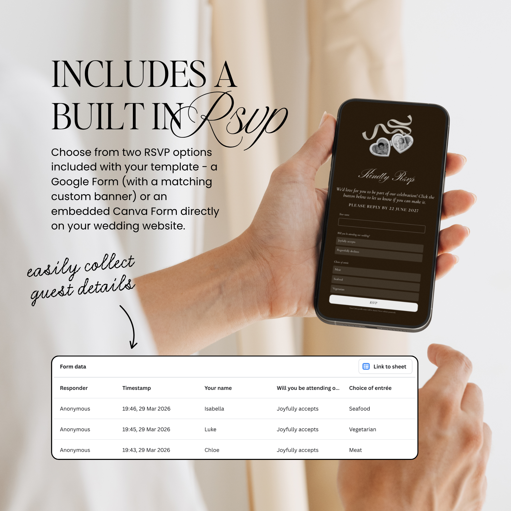 Wedding Website Template with RSVP (Photo Booth 01 - Brown)