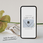 Save The Date Wedding Website Template (Envelope 05 - Blue + Green)