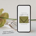 Save The Date Wedding Website Template (Envelope 06 - Chartreuse, Pink + Burgundy)