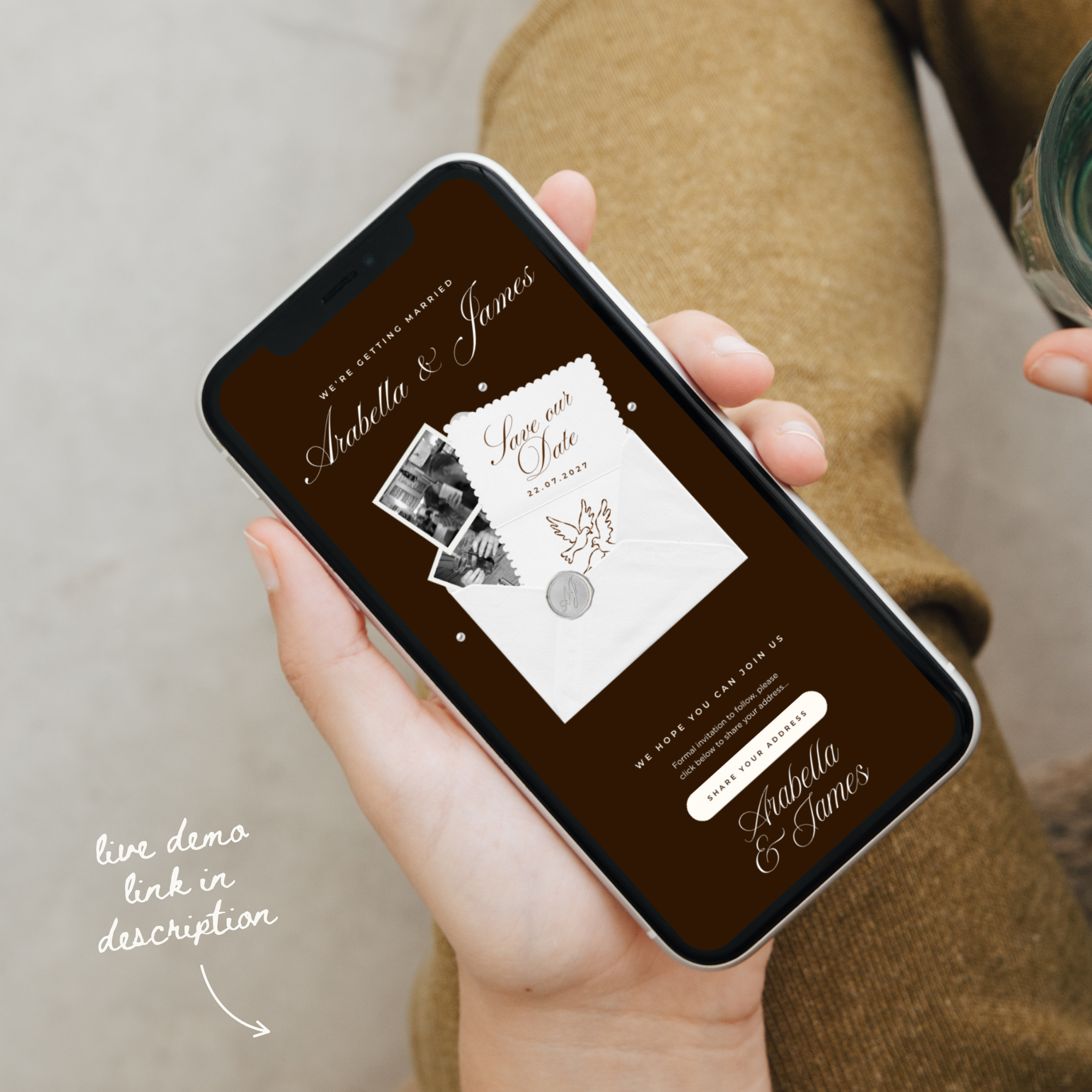 Save The Date Wedding Website Template (Burgundy)