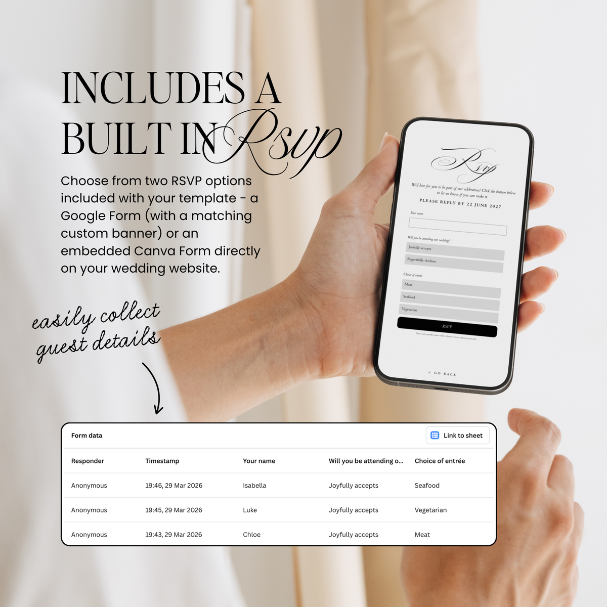 Wedding Website Template with RSVP (Envelope 06 - Green + Burgundy)